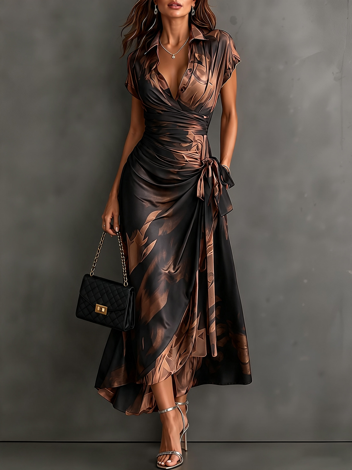 The Copper Wrap Dress